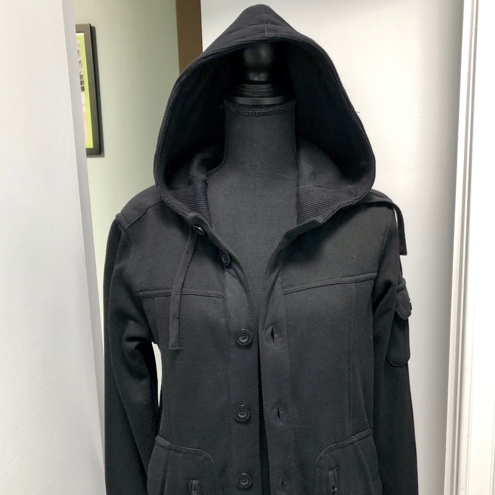NWT Black Zip Up with Hood